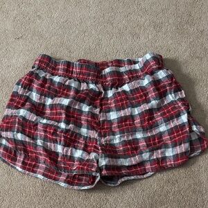 Red and White Plaid Shorts